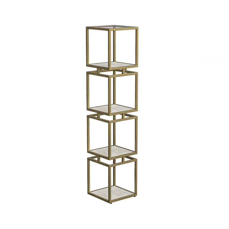 4 tier Display stand gold w cream-Display Unit-Renaissance Design Studio