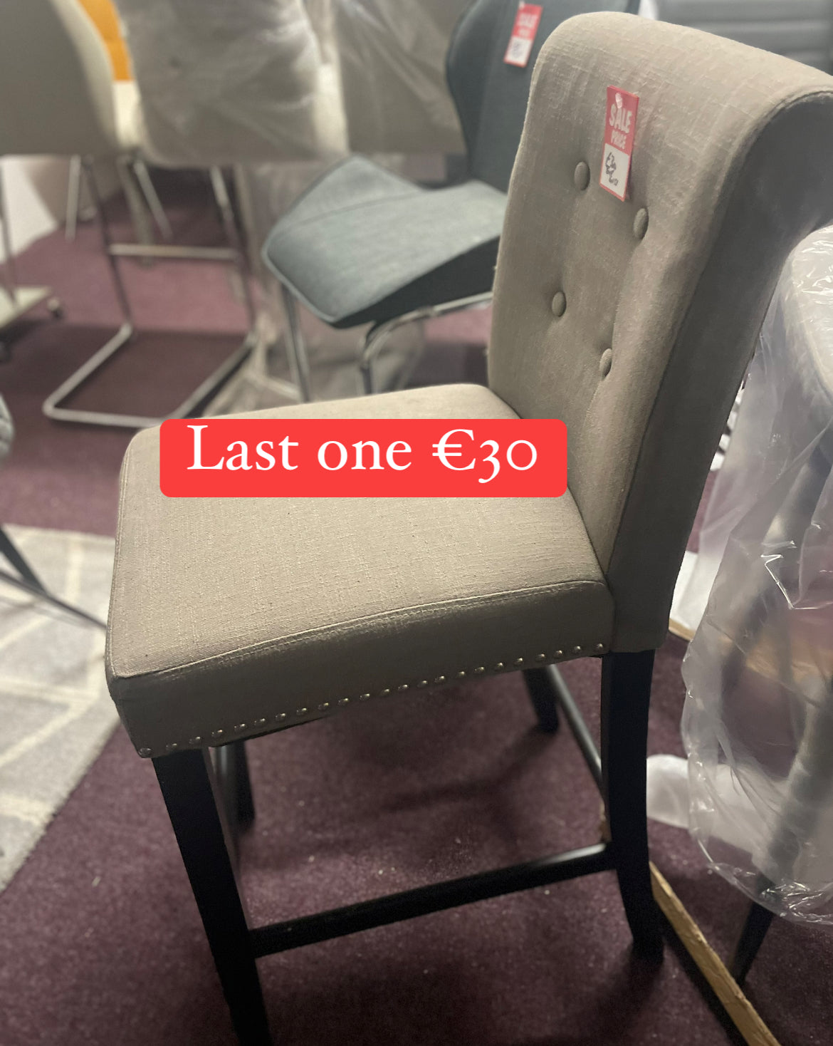 Clearance bar chair stools with dramatic reductions as One only of each model. Collect only pay instore