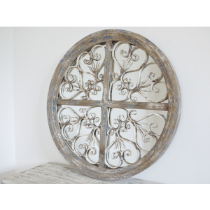Antiqued round rustic Gothic  mirror for Collection only