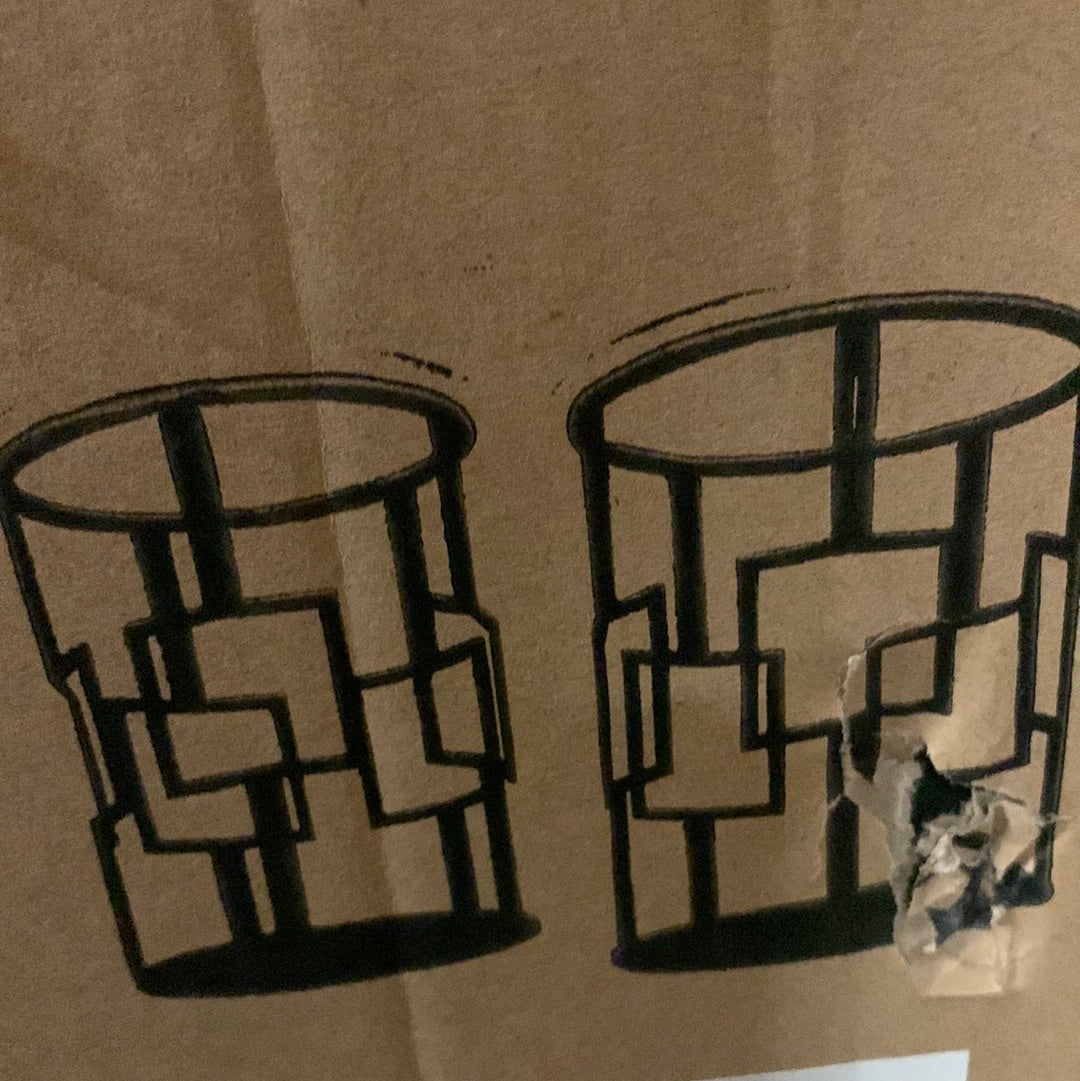 Set Of 2 Avantis  October Polygonal  black Frame Tables Reduced  Collection only