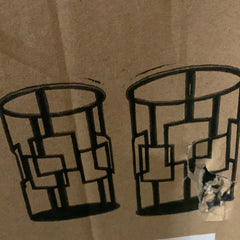 Set Of 2 Avantis  October Polygonal  black Frame Tables Reduced  Collection only