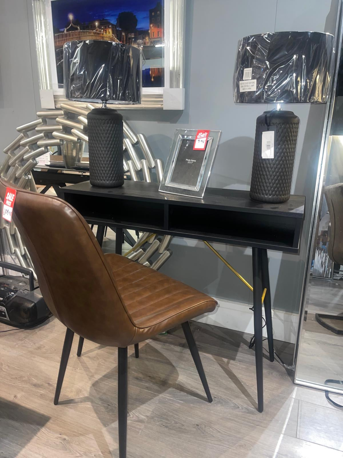 Barcelona  black and copper console table Desk one only !