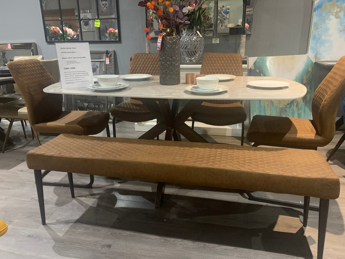 Marin dining table w marble effect top 180 cm and spider leg