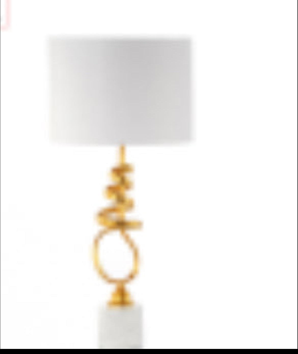 Mindy Gold  and marble tall table lamp with white shade  half price Sale Special