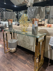 1 Pair  Grey Copper Table Lamps with Grey Shade reduced for collection. 2 lamps