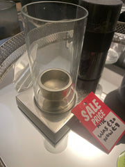 Glass and silver candle holder clearance less than half price click n collect