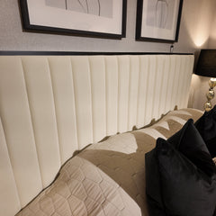 Chelsea Belle designer bed in cream with black trim