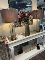 Fallon Scroll console table 140 cm with  2  crystal MB lamps special purchase.