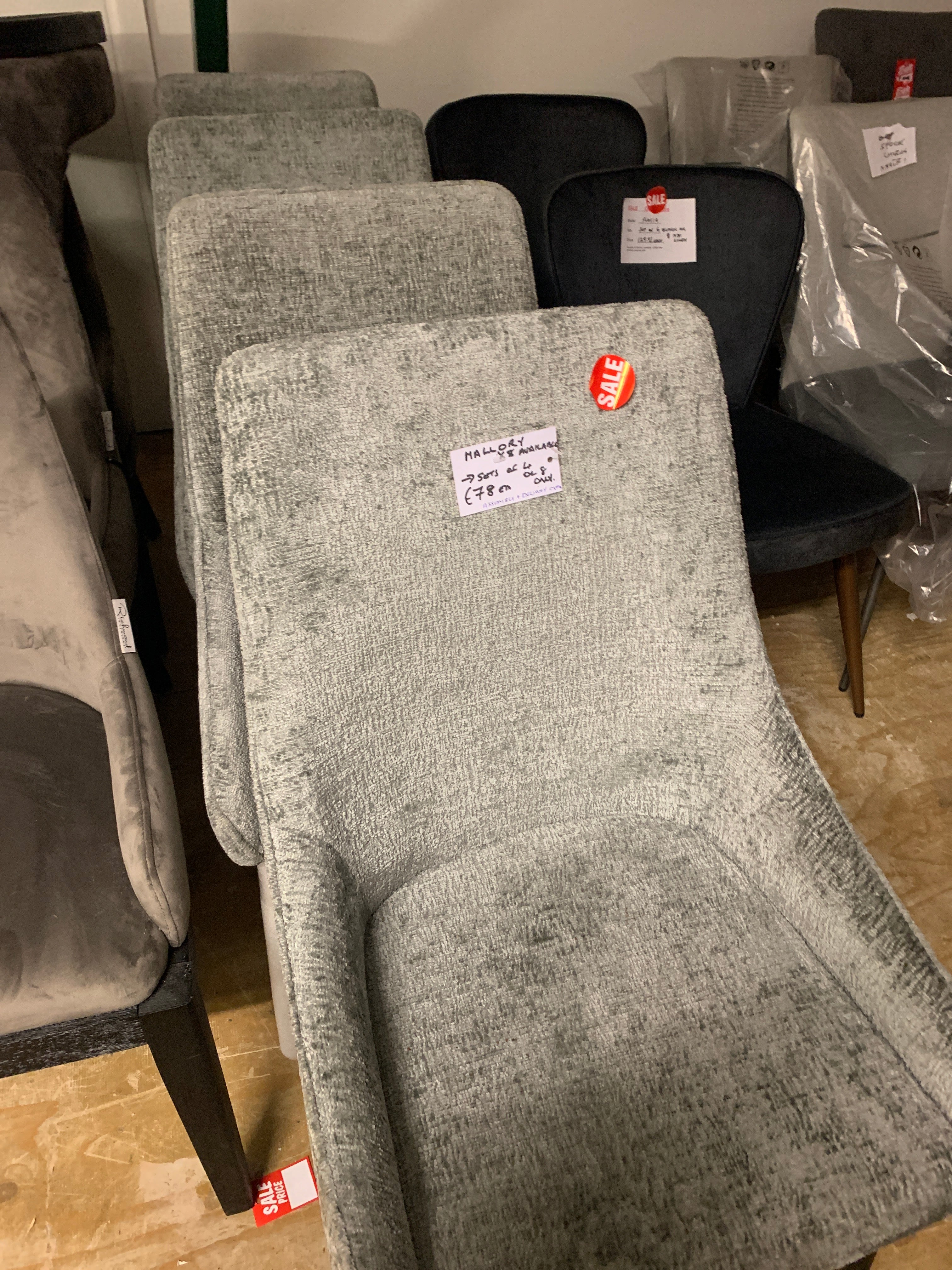 Mallory  boucle Dining Chair  set of 4 reduced  clearance