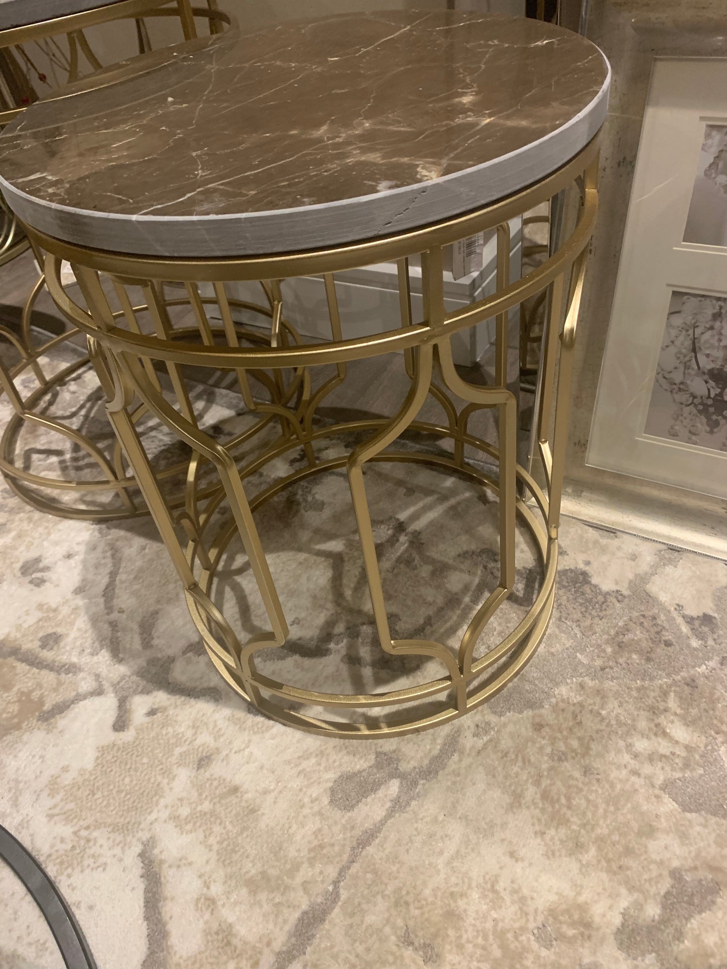 Marble and gold side table sold each reduced to clear