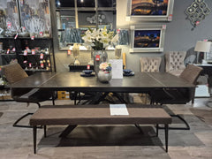 Bardot black extending  8 seater dining table up to 30% off offer last one   left