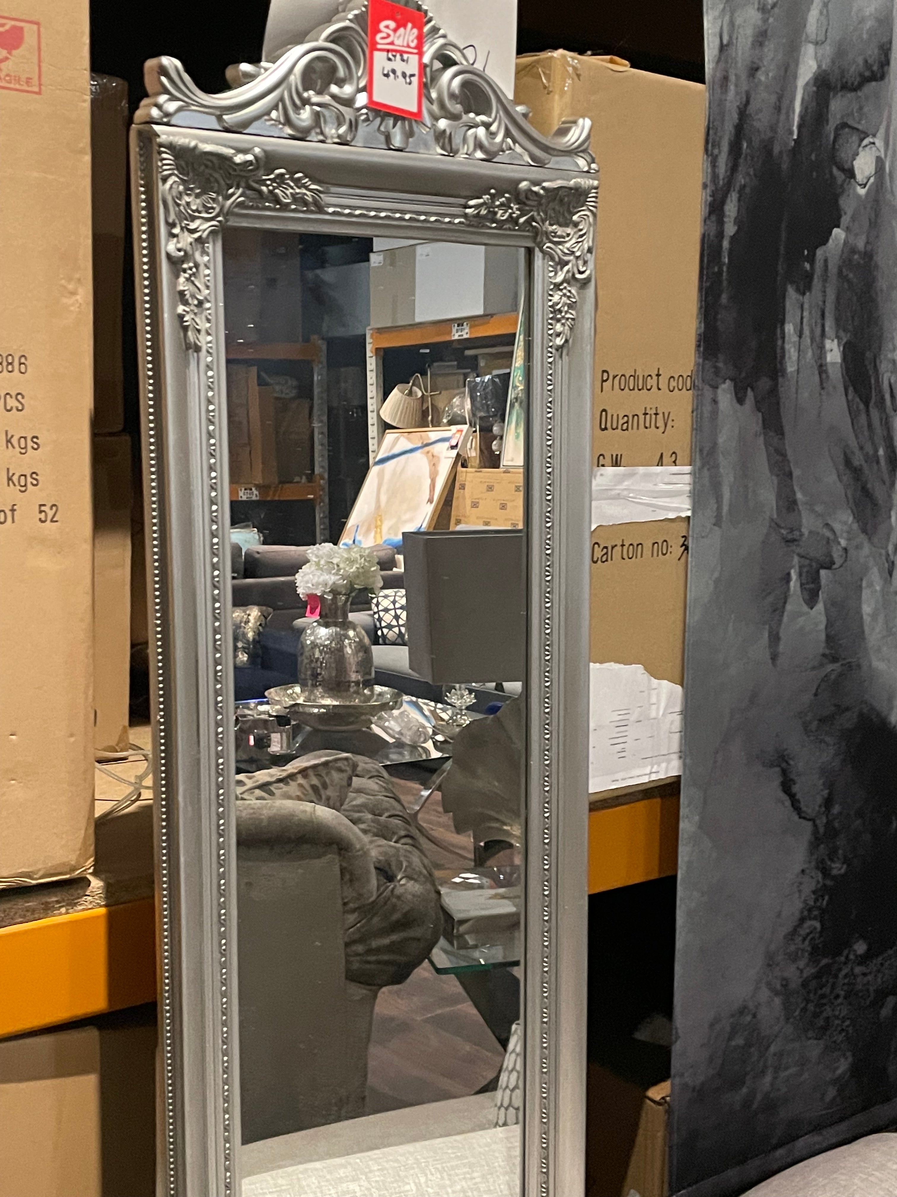 Silver dressing mirror full length collection  Instore only