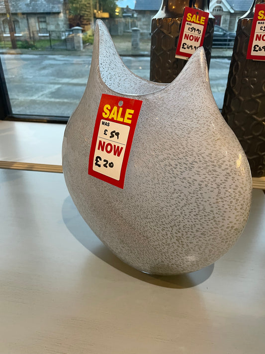 Shaped glass vase half price Click. N collect