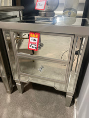 2 drawer mirrored bedside cabinet 60cm  Royale  for collection only. Last one