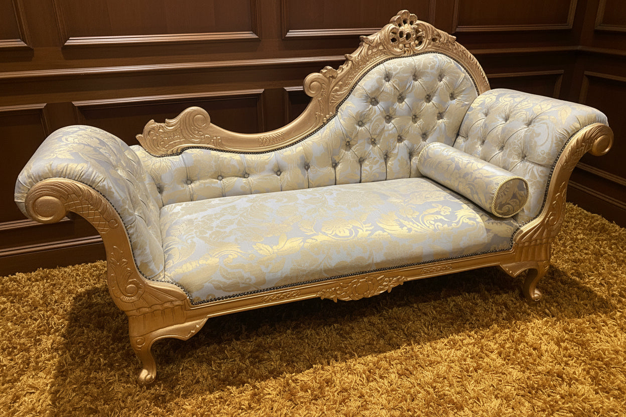 Chaise longue sofa French style.  View instore