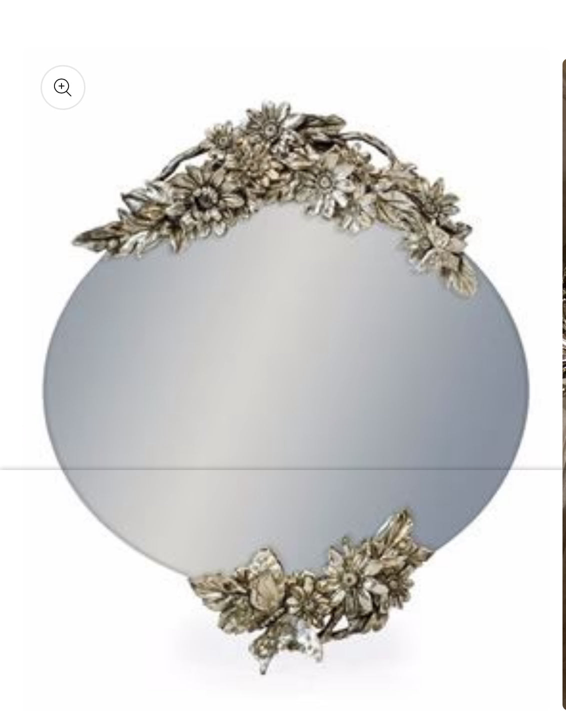 Oval large antiqued mirror with double butterfly  detail collect only or arrange delivery