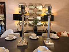 Nickel  X-large stunning candle holder Reduced below cost 1 piece -Free delivery or collect and get a free €20 gift card