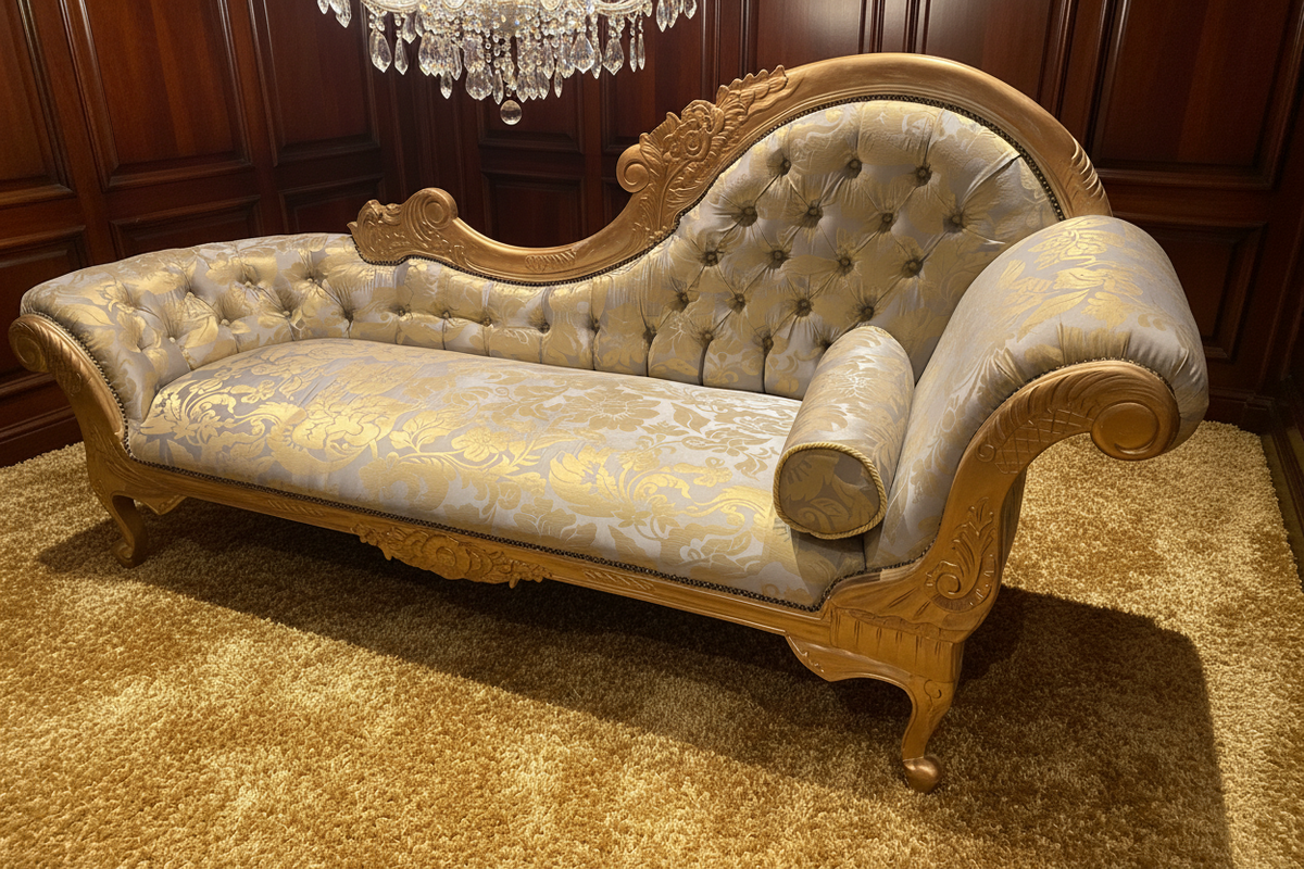 Chaise longue sofa French style.  View instore