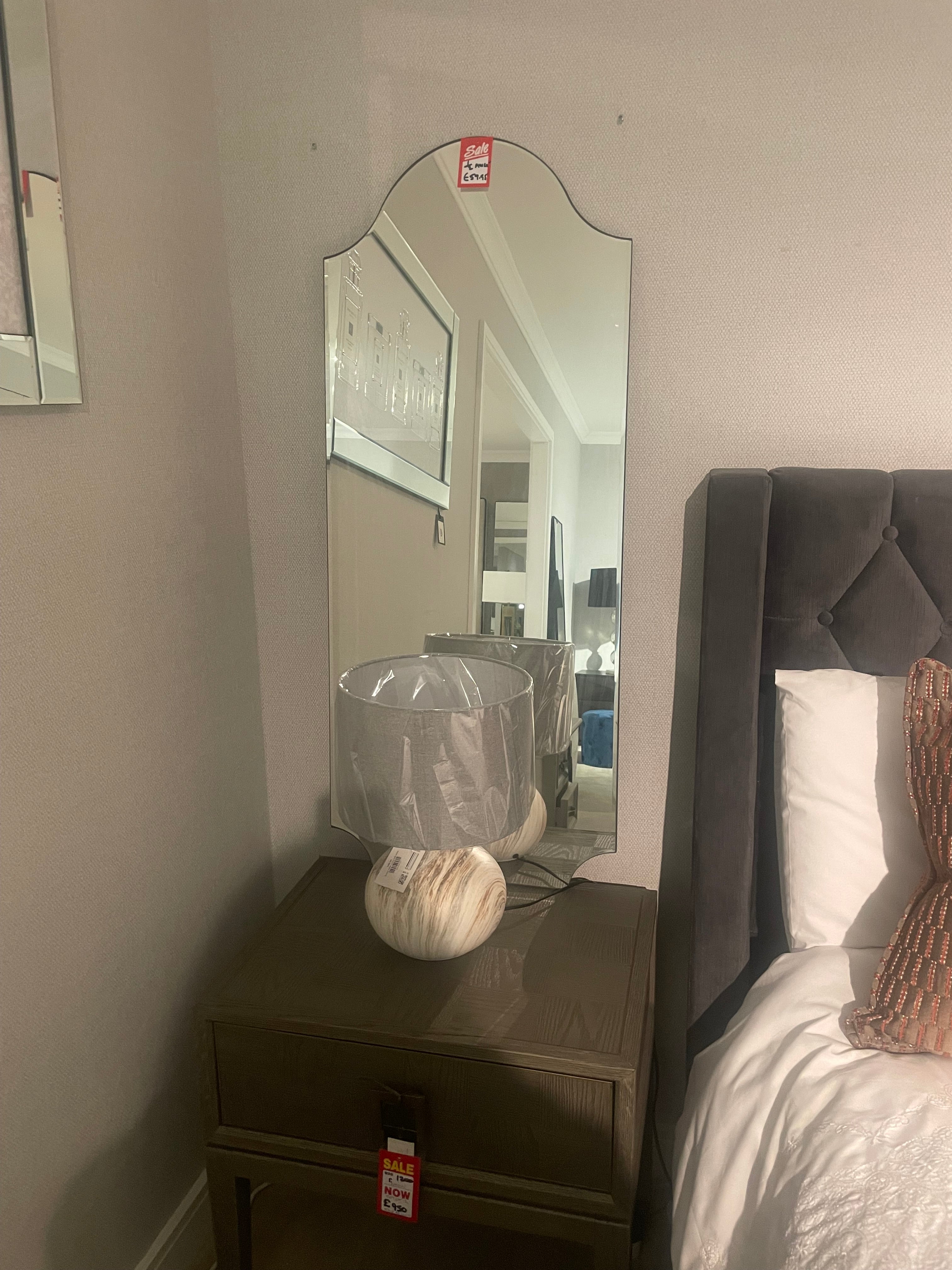 Mirror with decorative chain sold as seen