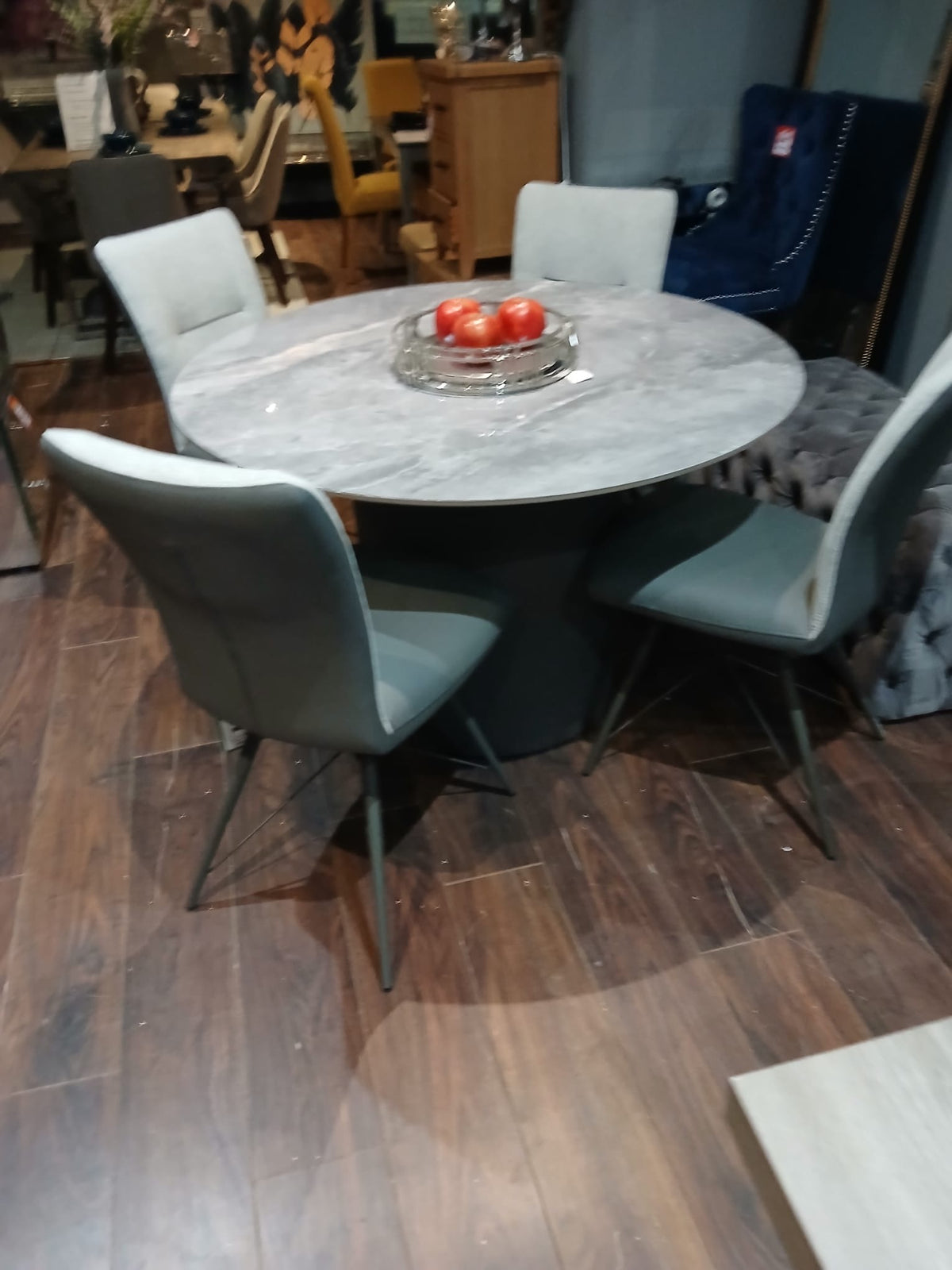 AMALFI  Fabric & PU  dining chair with dark metal legs Special value Instore
