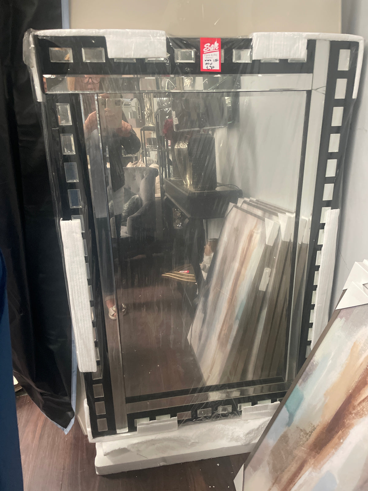 Large 140 cm mirror in disposal sale sold as seen . Still wrapped. Collect only