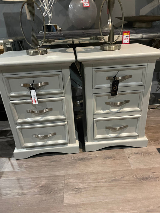 Tundra 3 drawer bedside cabinet in clay grey colour  collect each