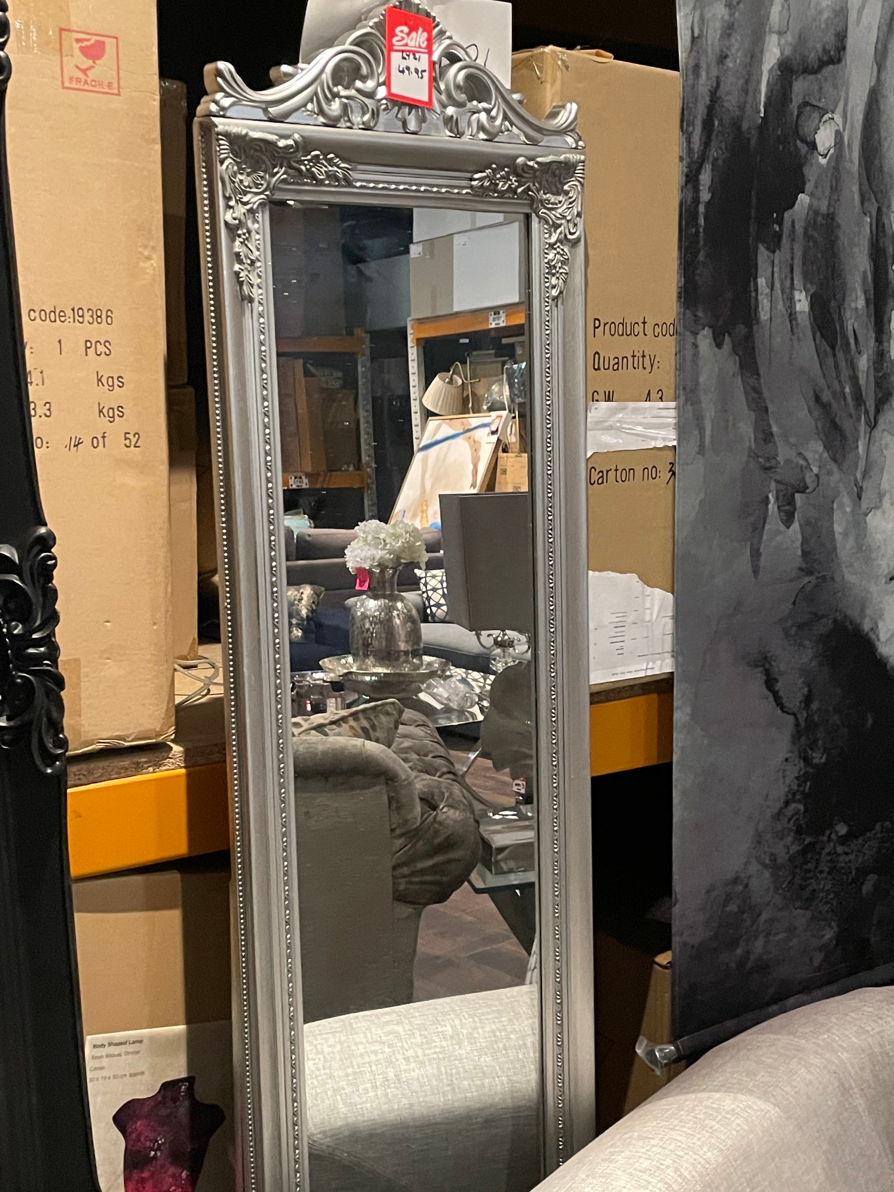 Silver dressing mirror full length collection  Instore only