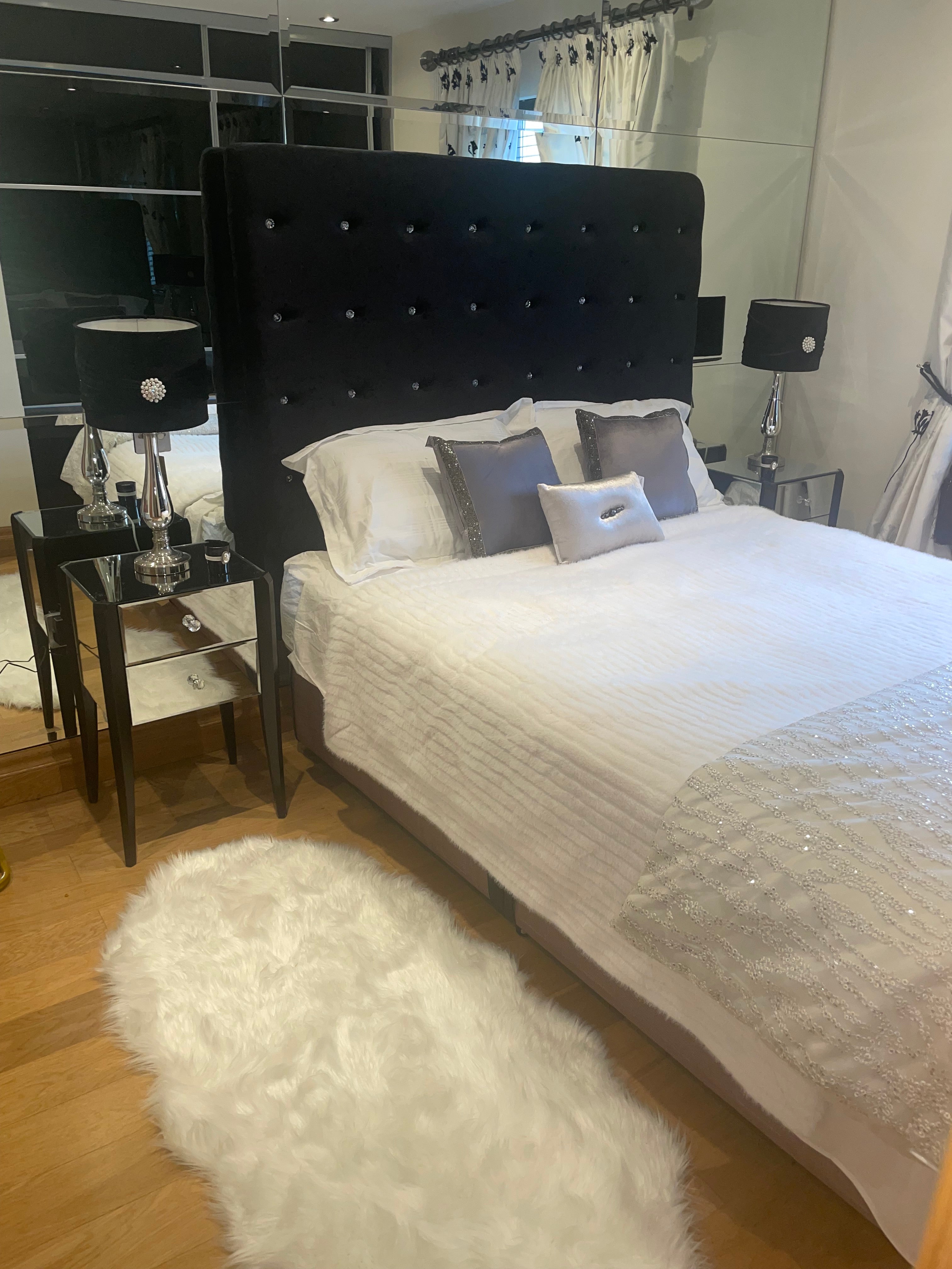 Bedroom  including king size bed and cabinets plus lamps private collection for sale