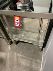 2 drawer mirrored bedside cabinet 60cm  Royale  for collection only. Last one