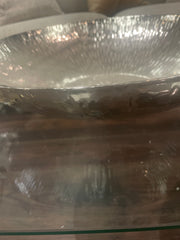 Silver textured large bowl disposal sale