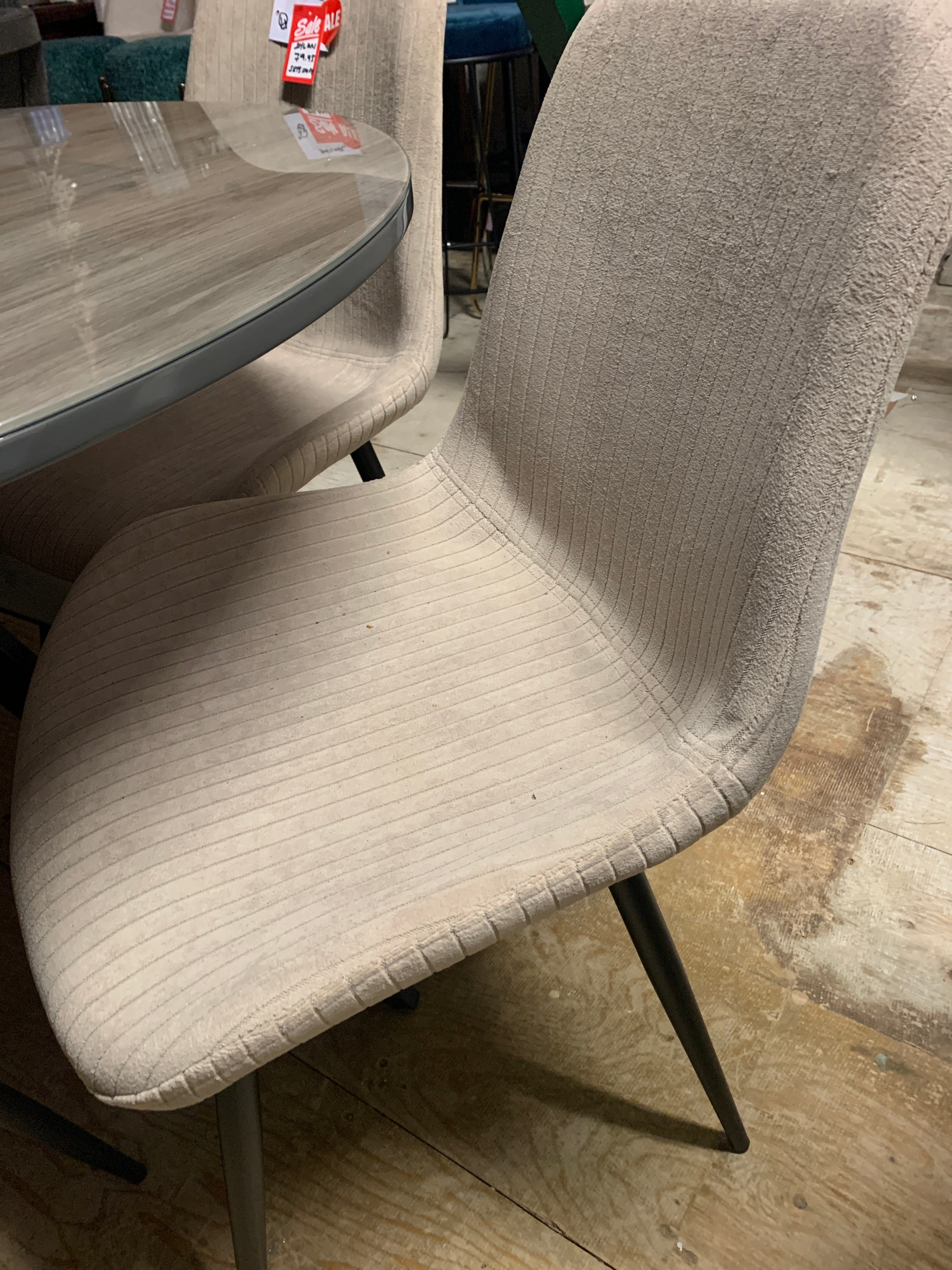 Dylan Dining chair in neutral stone  fabric