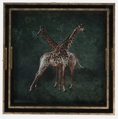 Giraffe Decorative Set of 2 Nesting Trays