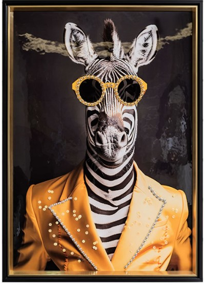 Zebra Funky Artwork 70x50cm