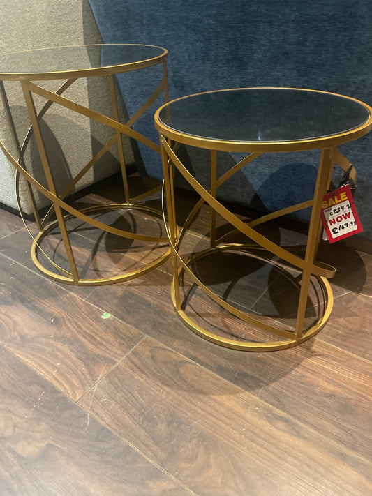 Scrolls Spirals  nest of side tables gold Click & Collect ONLY