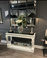 Fallon Scroll console table 140 cm with  2  crystal MB lamps special purchase.