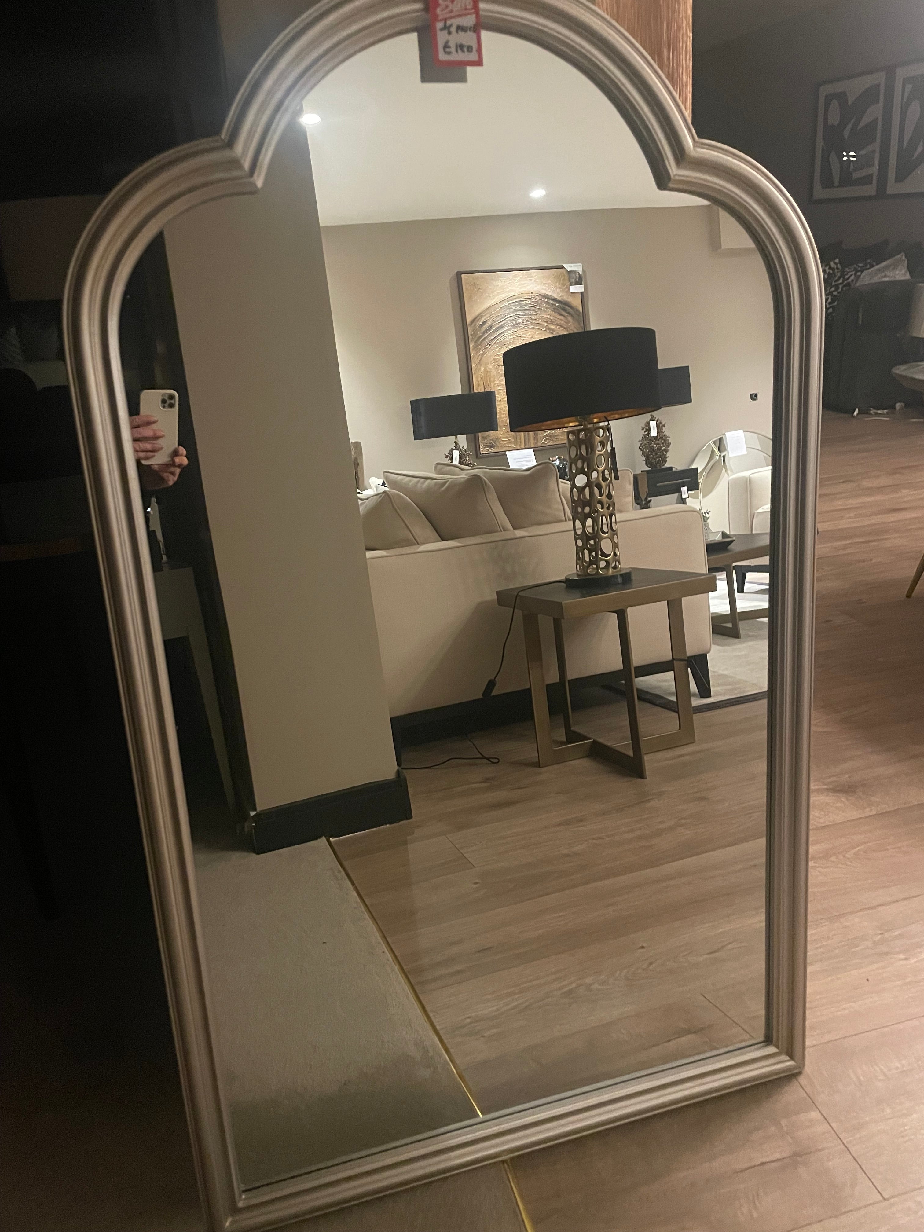 Arch top mirror in champagne tone  fabulous ! Purchase in outlet