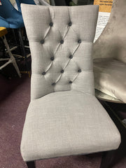 Monty Velvet occasional / bedroom chair deep button back Grey Instore only