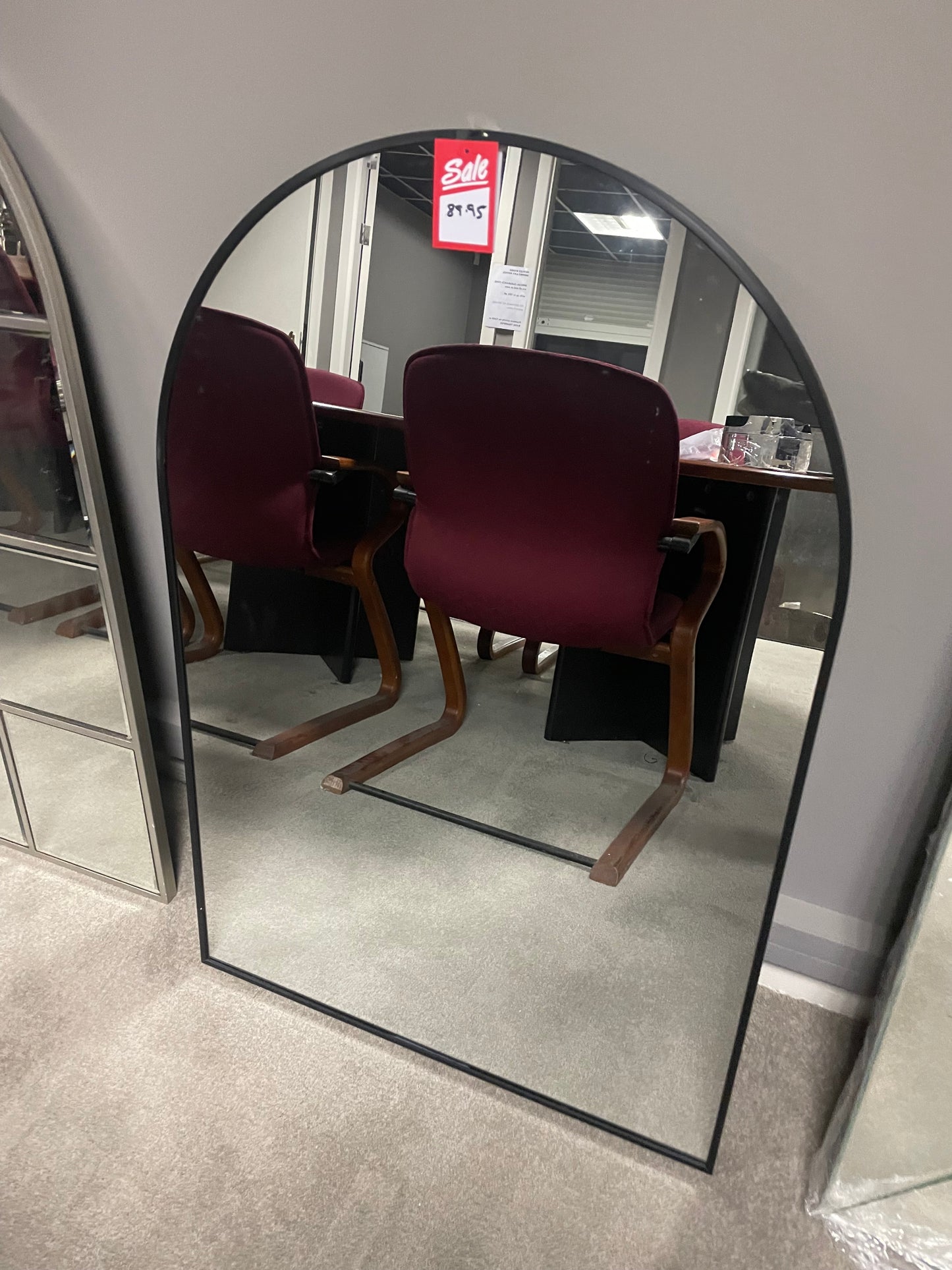 Arch mirror in black trim Instore deal for last 1 left in our outlet store