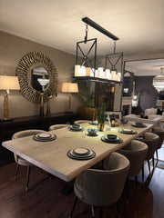 Renaissance Provence extra wide Bespoke 6cm of solid oak with live edge Dining Table ex display 300 x 120 cm