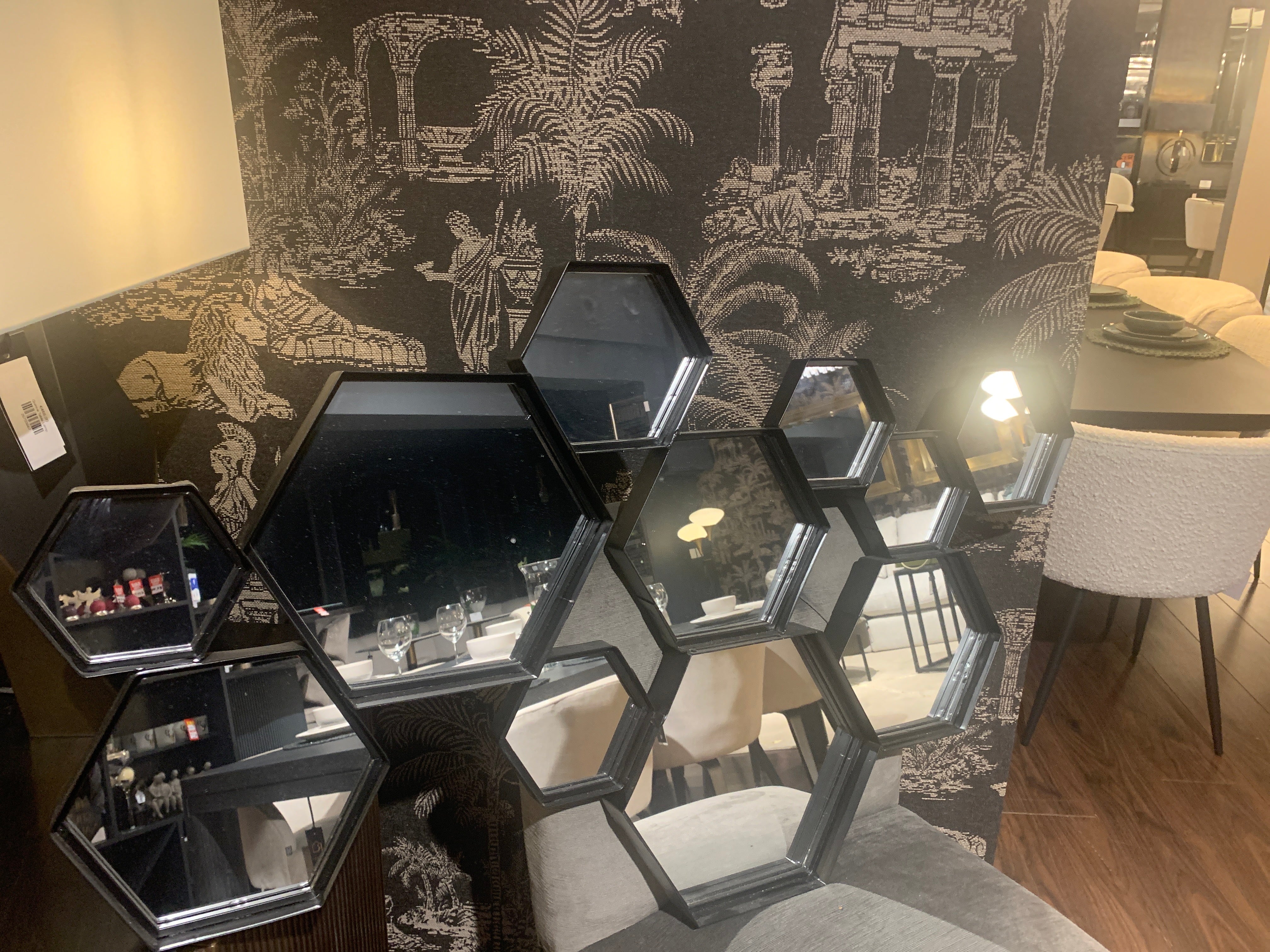 Metal framed  abstract contemporary mirror click n collect Half price  pay instore only