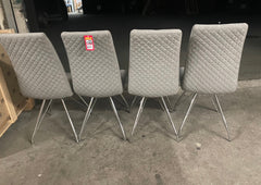 Newman fabric dining chairs chrome and fabric  set of 4 Instore purchase only