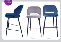 Sachs Bar  or counter Stools  navy  or mustard velvet collection only at this price point