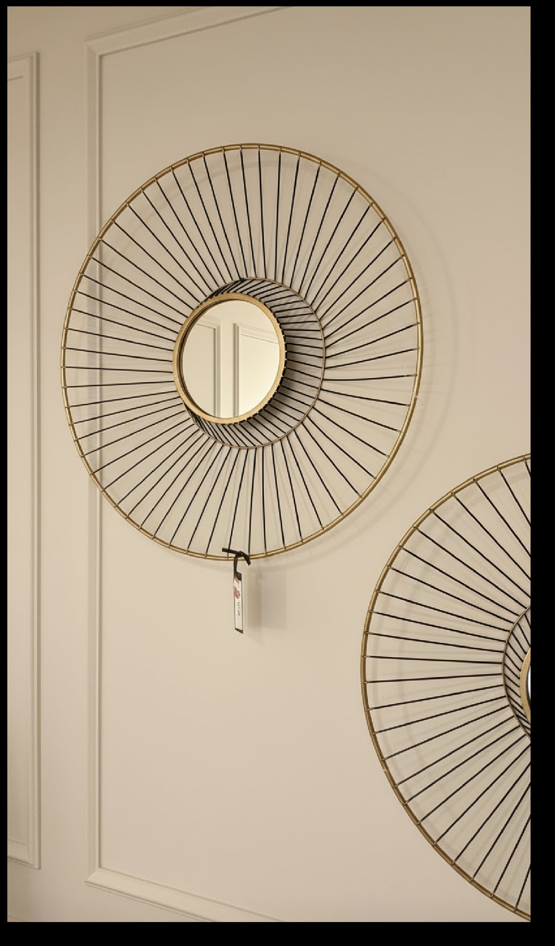 Mirrored Gold Round Metal Wall Art in 2 Sizes Instore purchase