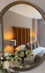 Foyle Gold Rim contemporary Mirror by RV ASTLEY 106 cm in Champagne gold-Renaissance Design Studio