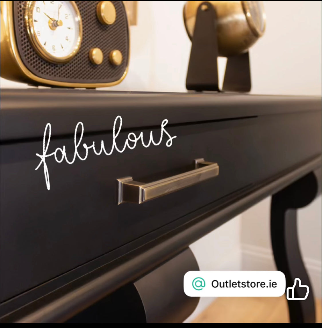 Samuel  Fallon Savoy Scroll  console  table  150 cm with drawer in Black or Taupe