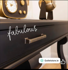 Samuel  Fallon Savoy Scroll  console  table  150 cm with drawer in Black or Taupe