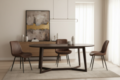 Pampas  Dining chair in Tan antiqued faux leather