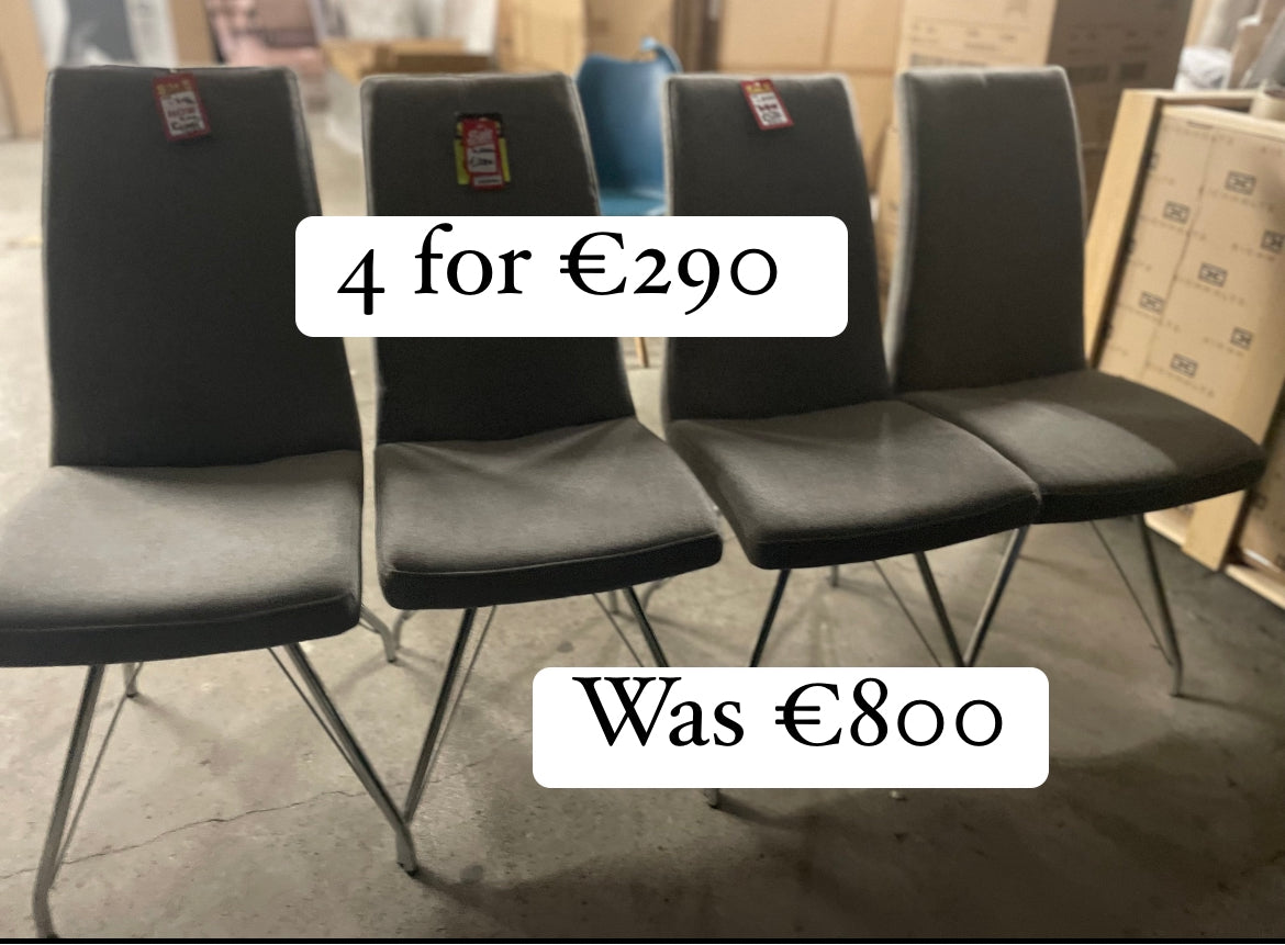 Newman fabric dining chairs chrome and fabric  set of 4 Instore purchase only