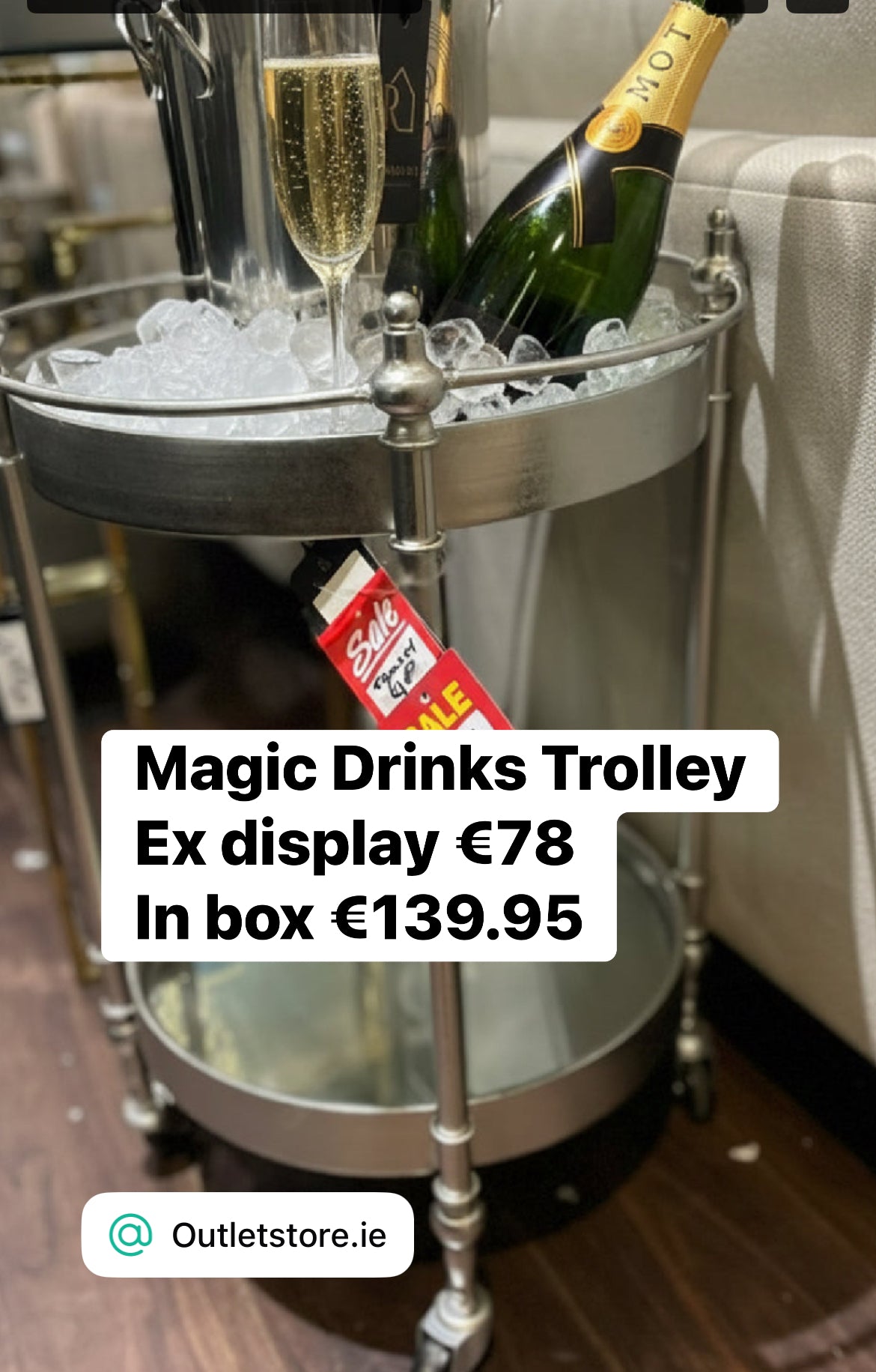 1 only ex-display October Magic drinks trolley  / side table available Instore only .sold as seen