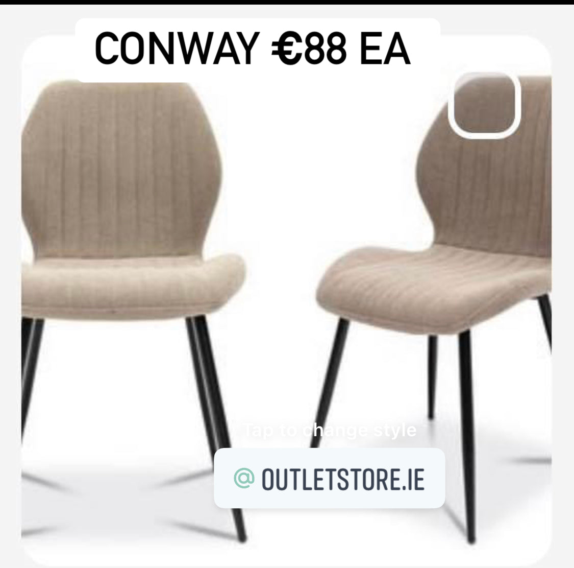 Conway  dining chair in neutral water repellant stone colour fabric